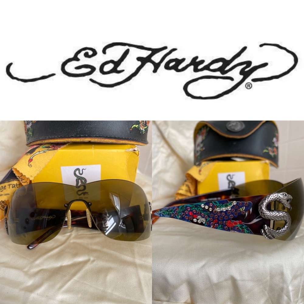 ED HARDY model EHS 005 Tortoise “Snake” Sunglasses